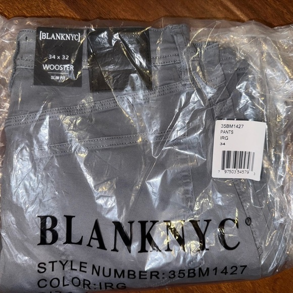 🆕 BLANK NYC Mens Gray Wooster Pants Slim Fit 34 x 32 - Picture 5 of 5
